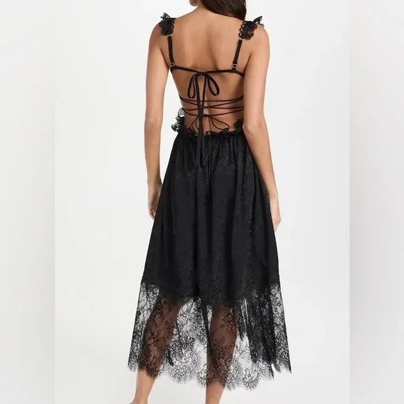 🖤 FOR LOVE AND LEMONS 🖤 Deane Lace Midi Dress, Black, Size Medium - Picture 2 of 8